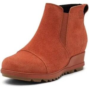 NWOB Sorel Evie Suede Pull-On Wedge Booties Sz-7.5